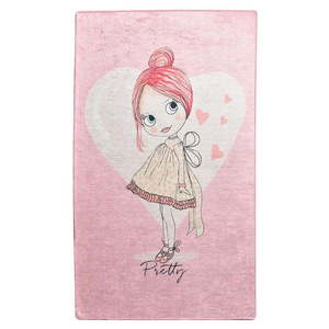 Różowy antypoślizgowy dywan dziecięcy Chilai Pretty, 140x190 cm obraz