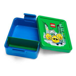 Niebieski pojemnik na przekąski z zielonym wieczkiem LEGO® Iconic obraz