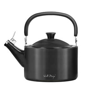 Czarny czajnik z gwizdkiem Vialli Design, 1, 5 l obraz