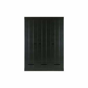 Czarna szafa z konstrukcją z drewna sosnowego WOOOD Connect, szer. 140 cm obraz