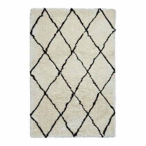 Kremowy dywan z czarnymi detalami Think Rugs Morocco, 200x290 cm obraz