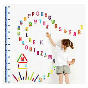 Naklejka dziecięca do mierzenia wzrostu na drzwi/na ścianę 70x50 cm Alphabet – Ambiance obraz