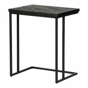 Czarny stolik z blatem z drewna tekowego z recyklingu BePureHome Shape obraz