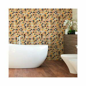 Zestaw 9 naklejek ściennych Ambiance Wall Decal Tiles Mosaics Sanded Grade, 15x15 cm obraz
