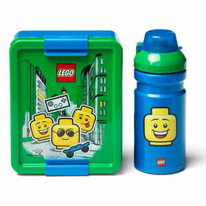 Zestaw zielono-niebieskiego pojemnika na lunch i butelki LEGO® Iconic obraz