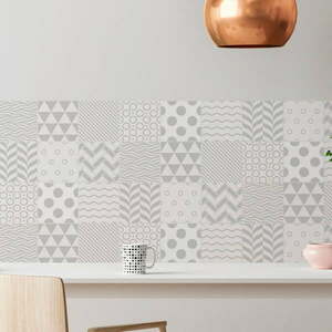 Zestaw 9 samoprzylepnych naklejek Ambiance Cement Tiles Scandinavian Finnish, 10x10 cm obraz
