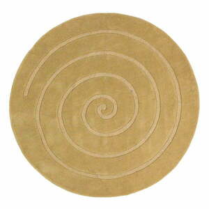 Beżowy wełniany dywan Think Rugs Spiral, ⌀ 140 cm obraz