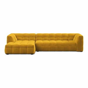 Żółty aksamitny narożnik Windsor & Co Sofas Vesta, lewostronny obraz