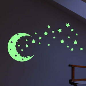 Komplet świecących naklejek dziecięcych Ambiance Moon and Stars obraz