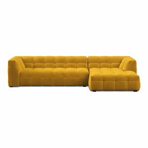 Żółty aksamitny narożnik Windsor & Co Sofas Vesta, prawostronny obraz