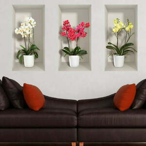 Komplet 3 naklejek ściennych 3D Ambiance Orchids obraz