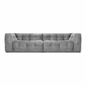 Szara aksamitna sofa Windsor & Co Sofas Vesta, 280 cm obraz