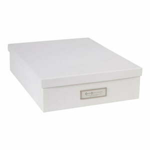 Białe pudełko na dokumenty z etykietą Bigso Box of Sweden Oskar, A4 obraz