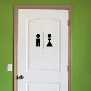 Czarna naklejka Ambiance Man And Woman Restroom obraz