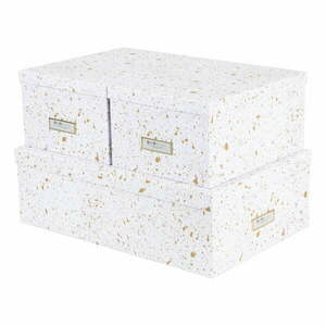 Zestaw 3 pudełek w biało-złotym kolorze Bigso Box of Sweden Inge obraz