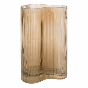 Jasnobrązowy szklany wazon PT LIVING Wave, wys. 27 cm obraz