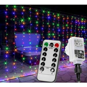 VOLTRONIC Świąteczna świetlna kurtyna 6x3m, 600 LED, kolorowy obraz