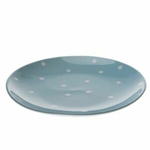 Ceramiczny talerz płytki w kropki, jasnoniebieski obraz