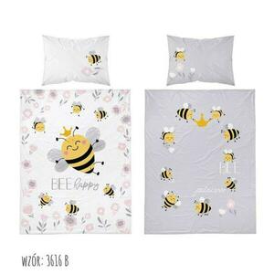 Pościel dziecięca do łóżeczka, Pszczółki, szara obraz