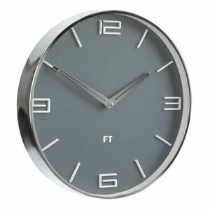 Future Time FT3010GY Flat Grey Designerski zegar ścienny, śr. 30 cm obraz