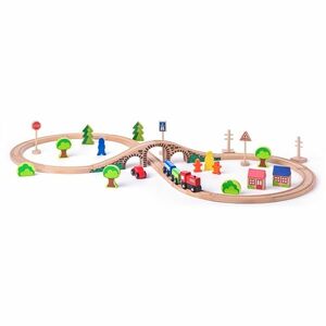 Woody Tor kolejowy Ósemka z pociągiem, 40 elementów obraz