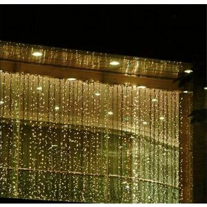 Świąteczna kurtyna świetlna - 3x6m, 600 LED, ciepła biel obraz