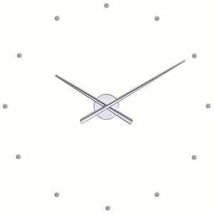 Designowy zegar ścienny NOMON OJ, 80 cm, srebrny obraz