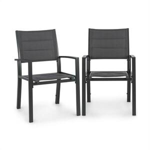 Blumfeldt Torremolinos, krzesła ogrodowe, 2 szt., aluminium, ComfortMesh, ciemnoszary obraz