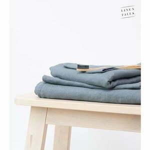Niebieski lniany ręcznik 65x45 cm – Linen Tales obraz