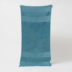Niebieski bawełniany ręcznik plażowy Sunnylife Summer Stripe, 175x90 cm obraz