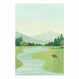 Plakat 30x40 cm Bear in the Meadow – Travelposter obraz