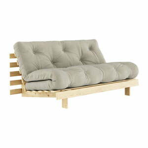 Beżowa lniana rozkładana sofa 160 cm Roots – Karup Design obraz