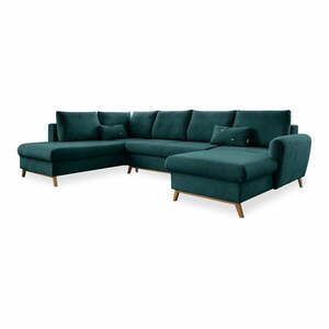 Turkusowa rozkładana sofa w kształcie litery "U" Miuform Scandic Lagom, lewostronna obraz