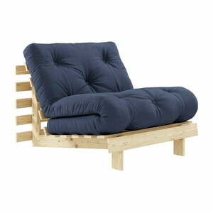 Fotel rozkładany z ciemnoniebieskim obiciem Karup Design Roots Raw/Navy obraz