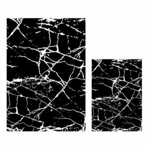 Zestaw 2 czarno-białych dywaników łazienkowych Mila Home Marble obraz