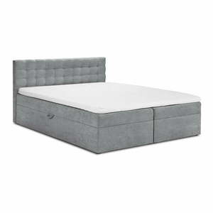 Szare łóżko boxspring ze schowkiem 160x200 cm Jade – Mazzini Beds obraz