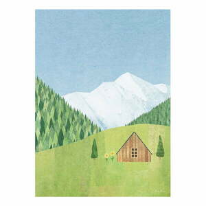 Plakat 30x40 cm Mountain Cabin – Travelposter obraz