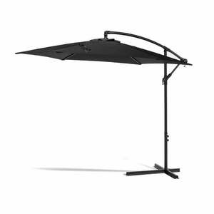 Czarny parasol ogrodowy bez podstawy Bonami Essentials Happy Sun, ø 300 cm obraz