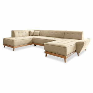 Beżowa rozkładana sofa w kształcie litery "U" Miuform Dazzling Daisy, lewostronna obraz