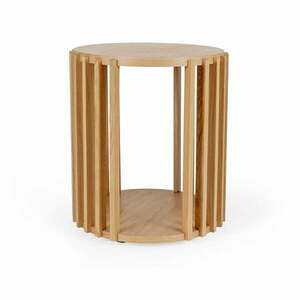 Stolik z drewna dębowego Woodman Drum, ø 53 cm obraz