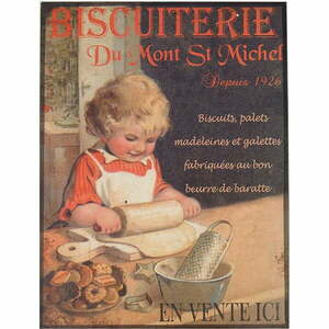 Metalowa tabliczka 35x37 cm Biscuiterie St Michel – Antic Line obraz