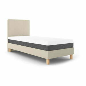 Beżowe łóżko jednoosobowe Mazzini Beds Lotus, 90x200 cm obraz