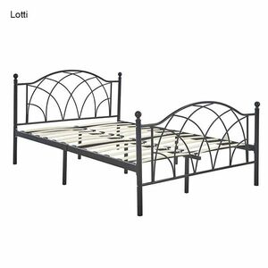 Metalowa rama łóżka Lotti ze stelażem w prezencie, dostępne w kilku wymiarach i kolorach-90x200 cm-owa-czarna obraz