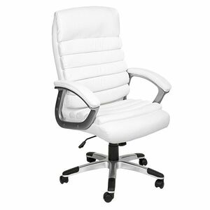 Krzesło obrotowe szefowskie premium w 2 kolorach-białe obraz