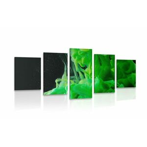 5-częściowy obraz zielone płynące kolory obraz