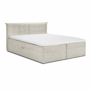 Beżowe łóżko boxspring ze schowkiem 160x200 cm Echaveria – Mazzini Beds obraz