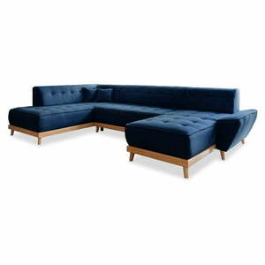 Granatowa rozkładana sofa w kształcie litery "U" Miuform Dazzling Daisy, lewostronna obraz