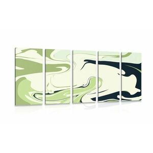 5-częściowy obraz abstrakcyjny wzór materiałów zielone obraz