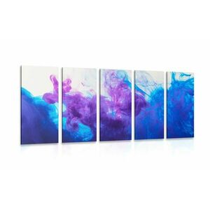 5-częściowy obraz atrament w odcieniach niebiesko-fioletowych obraz
