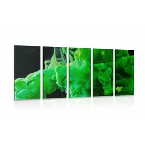 5-częściowy obraz płynące zielone kolory obraz